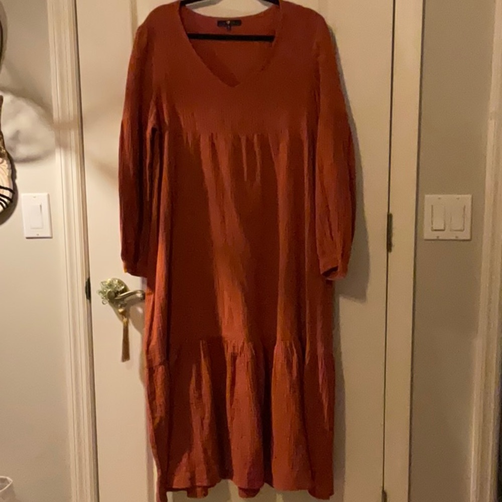 7 for All Mankind Tiered Midi Dress